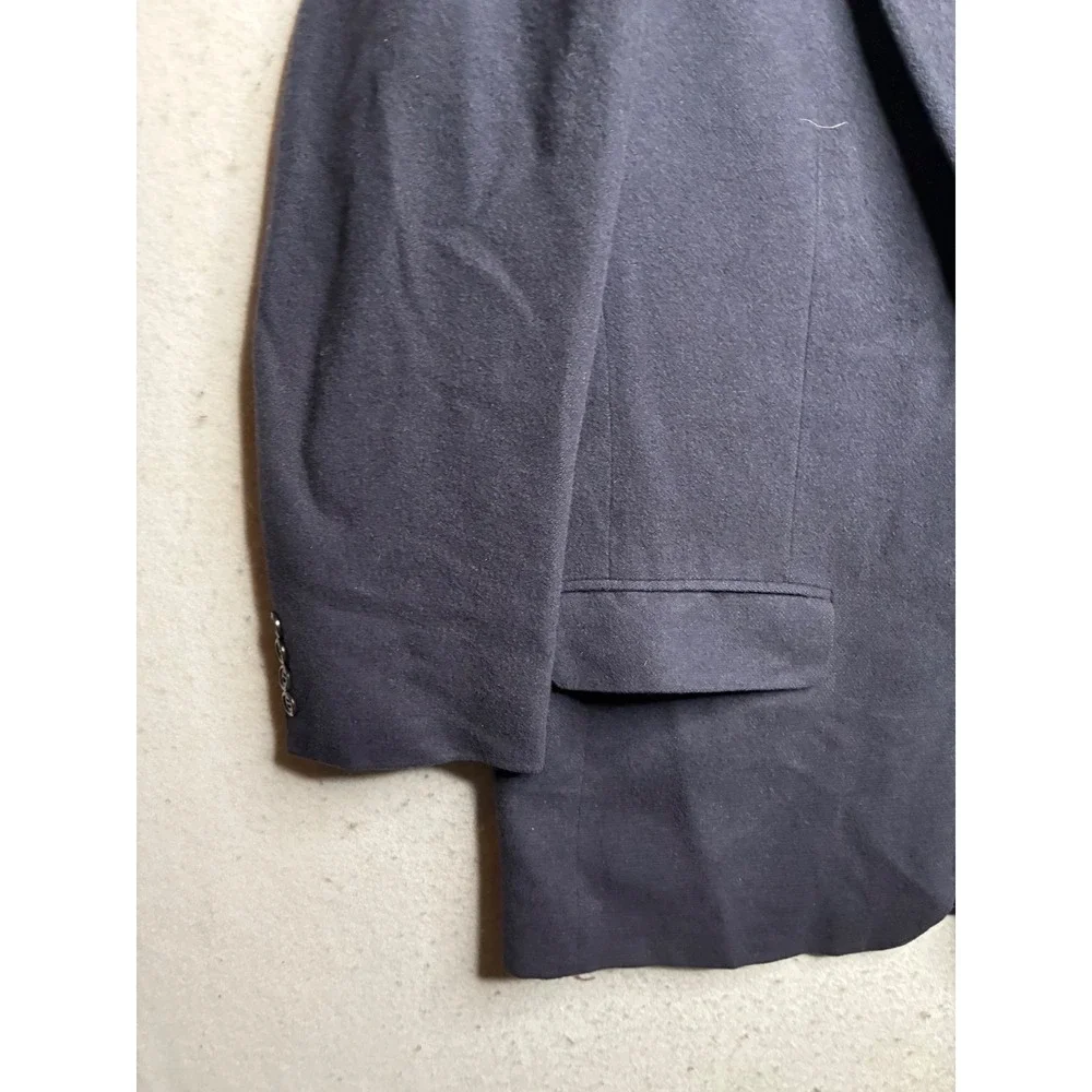 Bill Blass 100% Camelhair Blazer Navy Blue Crest Patch Sport Coat Made in USA
